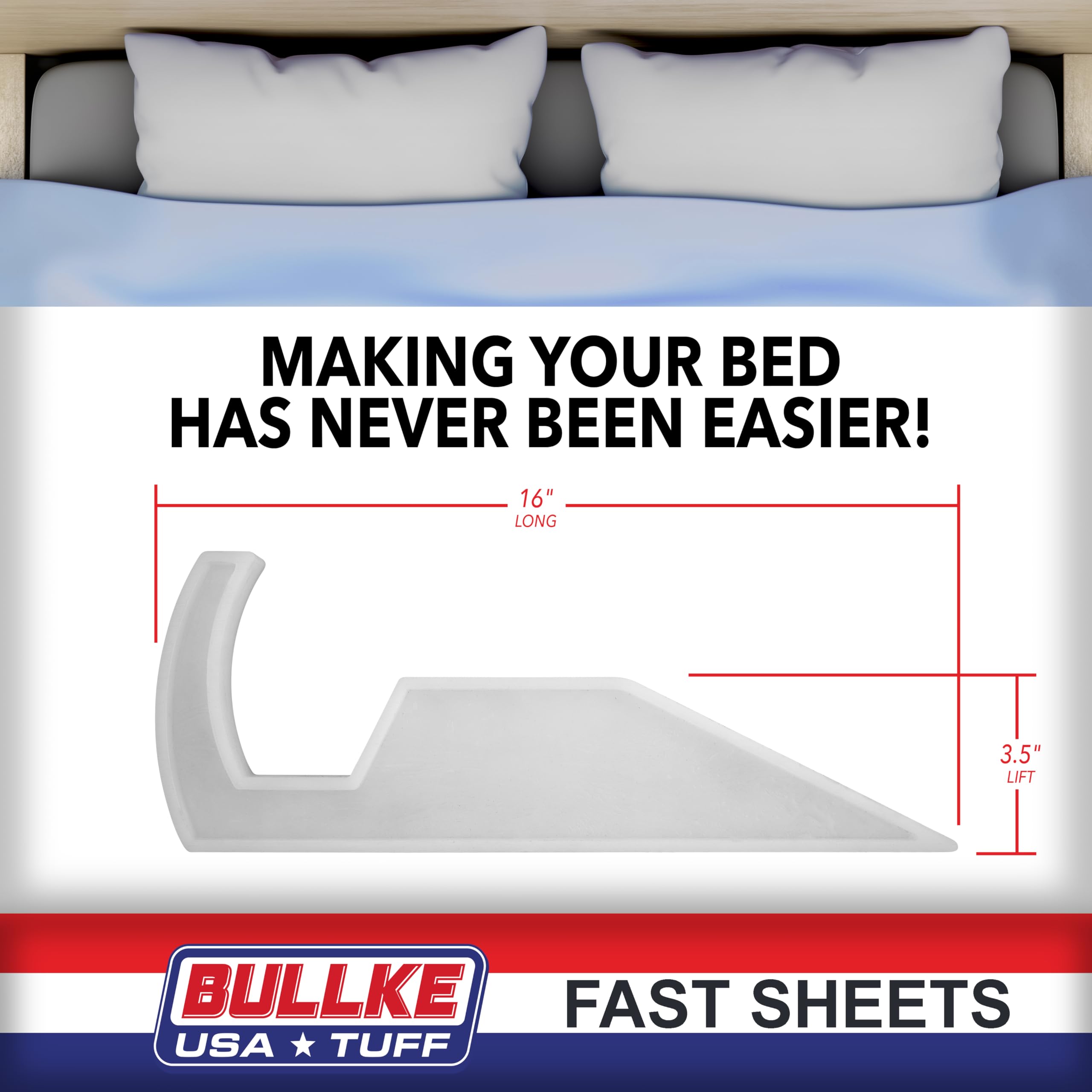 bullke The Original Mattress Lifter Ergonomic USA Made Bed Maker Tool to Helps Lift and Hold The Mattress, Better Handle Design Can Tuck Sheets or Bed Skirts, Wedge Design