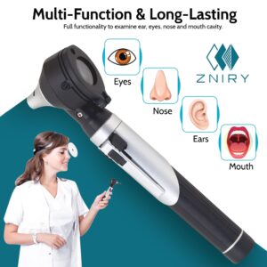 Zniry Fiber Optic Mini Otoscope - Ear Scope with Light, Ear Infection Detector (Black Color) Reguler