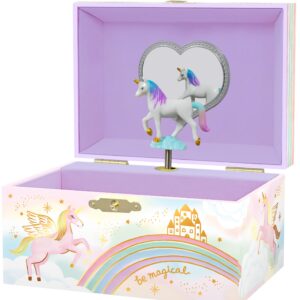 Giggle & Honey Musical Unicorn Jewelry Box for Girls - Kids Jewelry Box with Spinning Unicorn, Unicorn Gifts for Girls, Unicorn Toys - 6 x 4.7 x 3.5 in