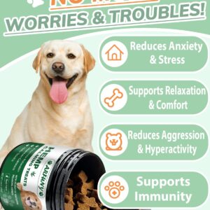 Hemp Calming Chews for Dogs Anxiety, Duck Flavored Calming Chews for Dogs 120 Chews Dog Calming Treats Natural Ingredients Calming Treats for Dogs Aid for Separation Barking Thunderstorms Travelling