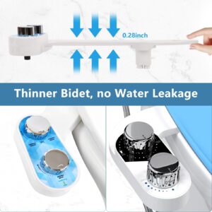 Tanguo Bidet Attachment for Toilet, Adjustable Pressure Control &Self-Cleaning Dual Nozzle (Feminine/Bidet Wash) Toilet Bidet, Cold Water Sprayer Bidets for Existing Toilets