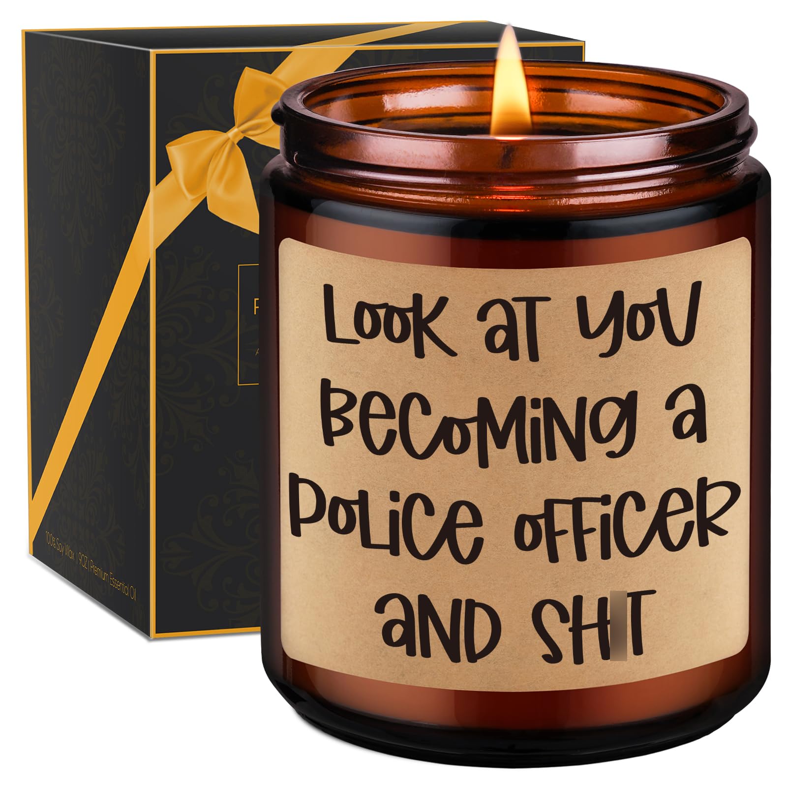 GSPY Scented Candle - Police Officer Gifts for Him, Police Academy Graduation Gifts, Cop Gifts, Police Gifts for Men, Women, Her - Funny Christmas Gifts for Police Officers, New Police Officer