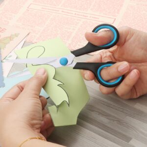 Uaugulft Scissors, Stainless Steel Paper Scissors, Multi-Purpose Scissors with Soft Grip Handle, Blue Black, 6 Inch