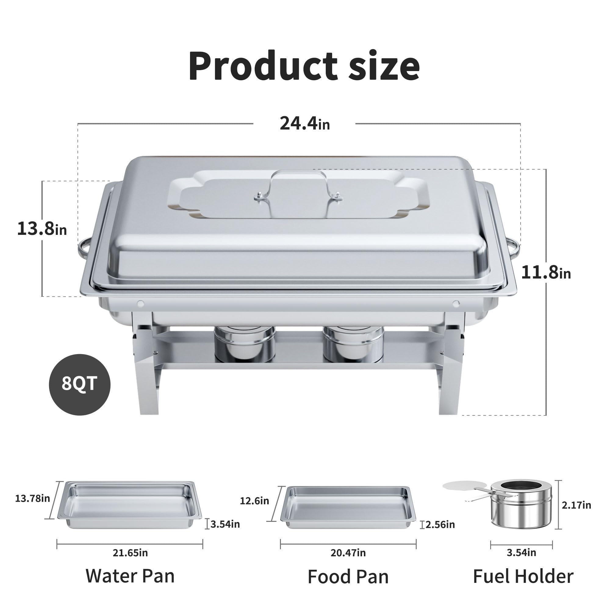 GGIU Chafing Dishes for Buffet Set: Chafers for Catering - Chafing Dish Buffet Set with Lids | Chafers and Buffet Warmers Sets | Serving Food Warmer | Chafers Servers Sets