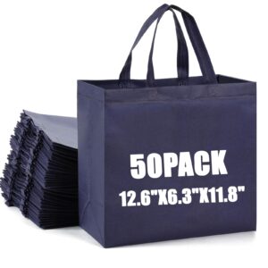 50pcs reusable non woven shopping bags reusable totes foldable bag bulk with handles large reusable shopping bags for boutiques