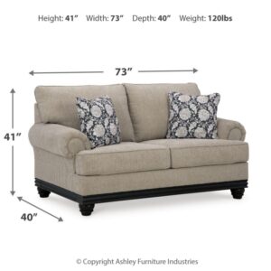 Signature Design by Ashley Elbiani Classic Loveseat for Living Room, Light Gray