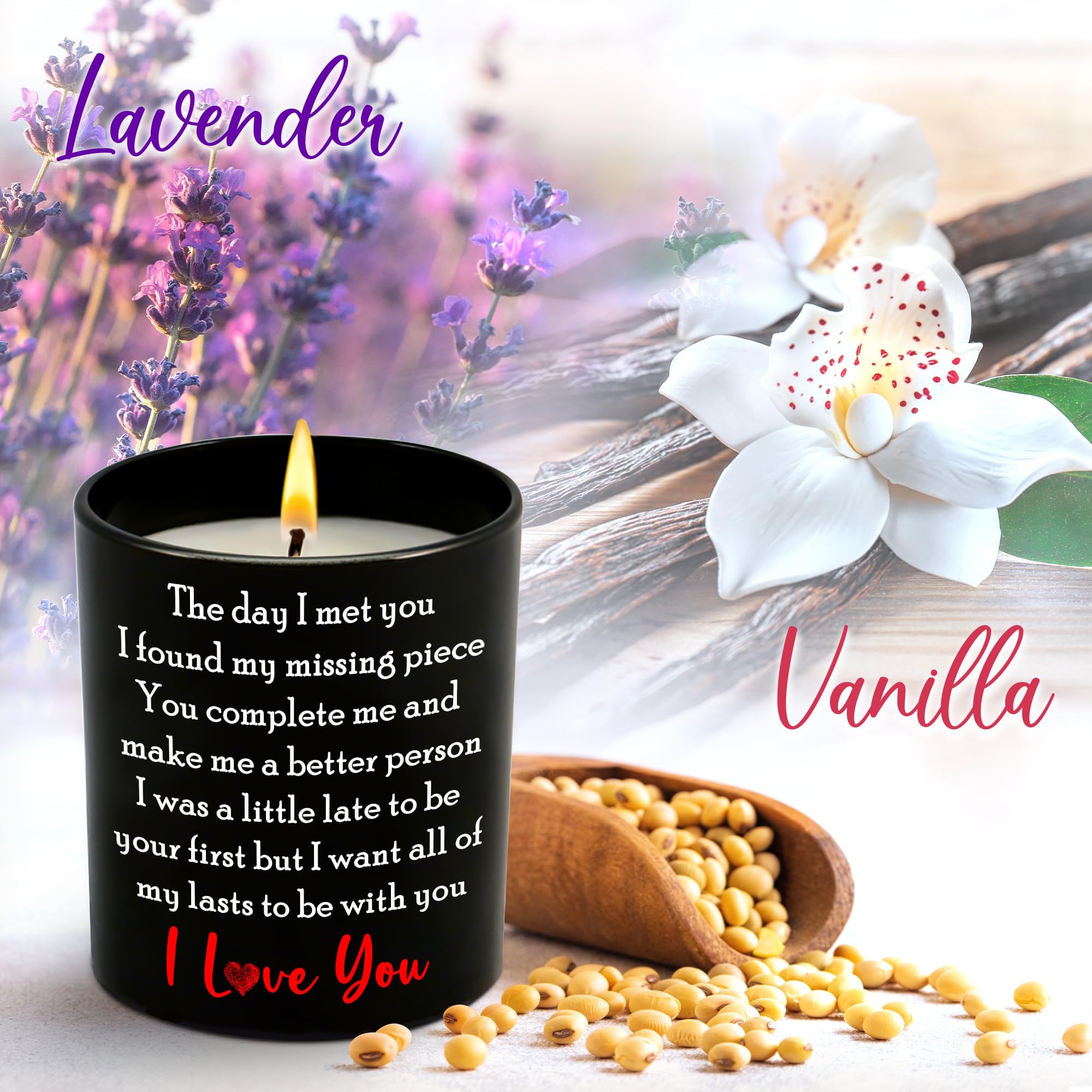 GAUDORA Wedding Gifts for Him, Her - Anniversay, Christmas, Birthday, Valentine Gifts for Couples, Boyfriend, Girlfriend, Husband Wife Engagement Gift Ideas - Vanilla Lavender Scented Candles 10 oz