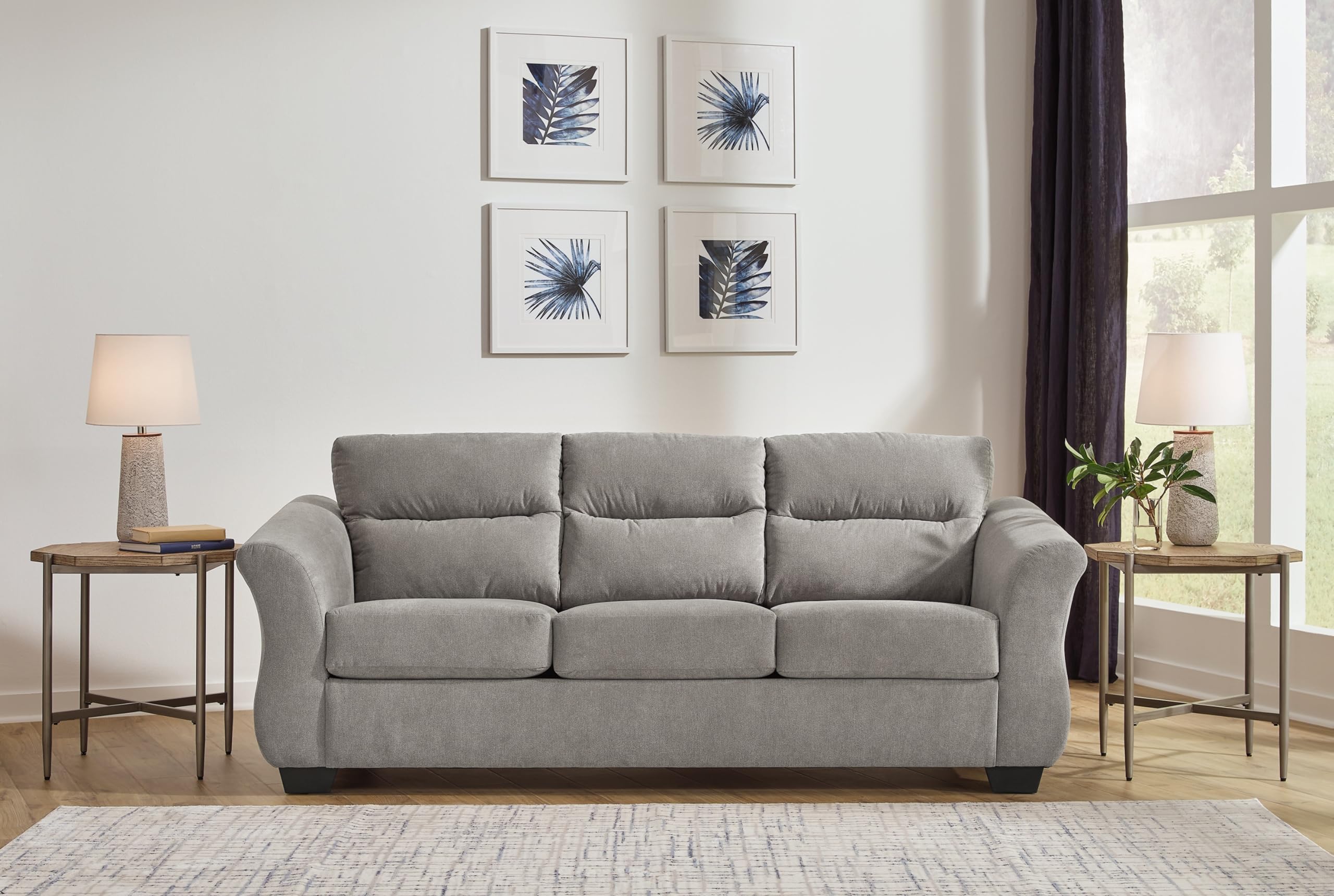 Signature Design by Ashley Miravel Casual Sofa for Living Room, Light Gray