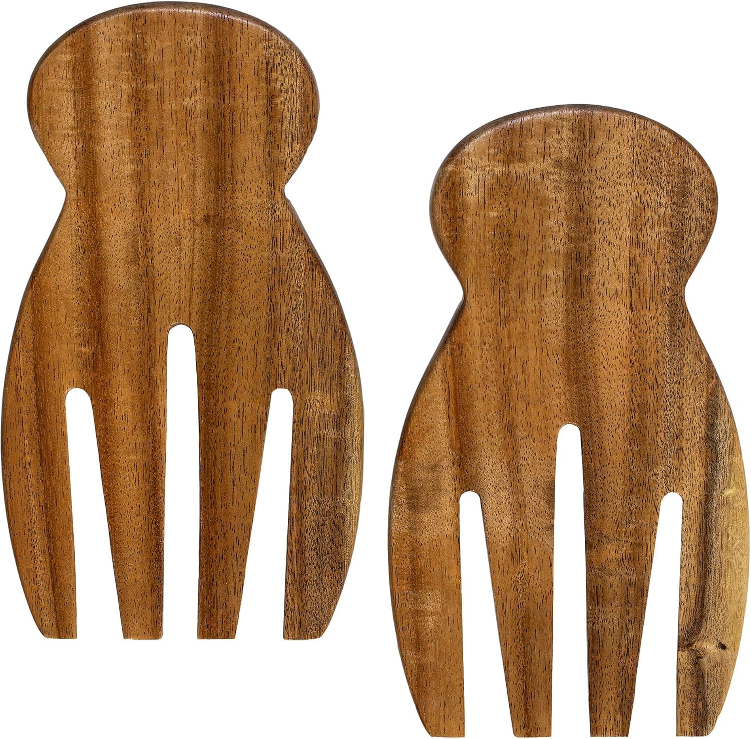 Salad Hands, Acacia Wood Salad Servers, Great for Tossing and Serving Salad, Pasta and More, 7-inch (Acacia Wood, Salad Serving Set OF 2)