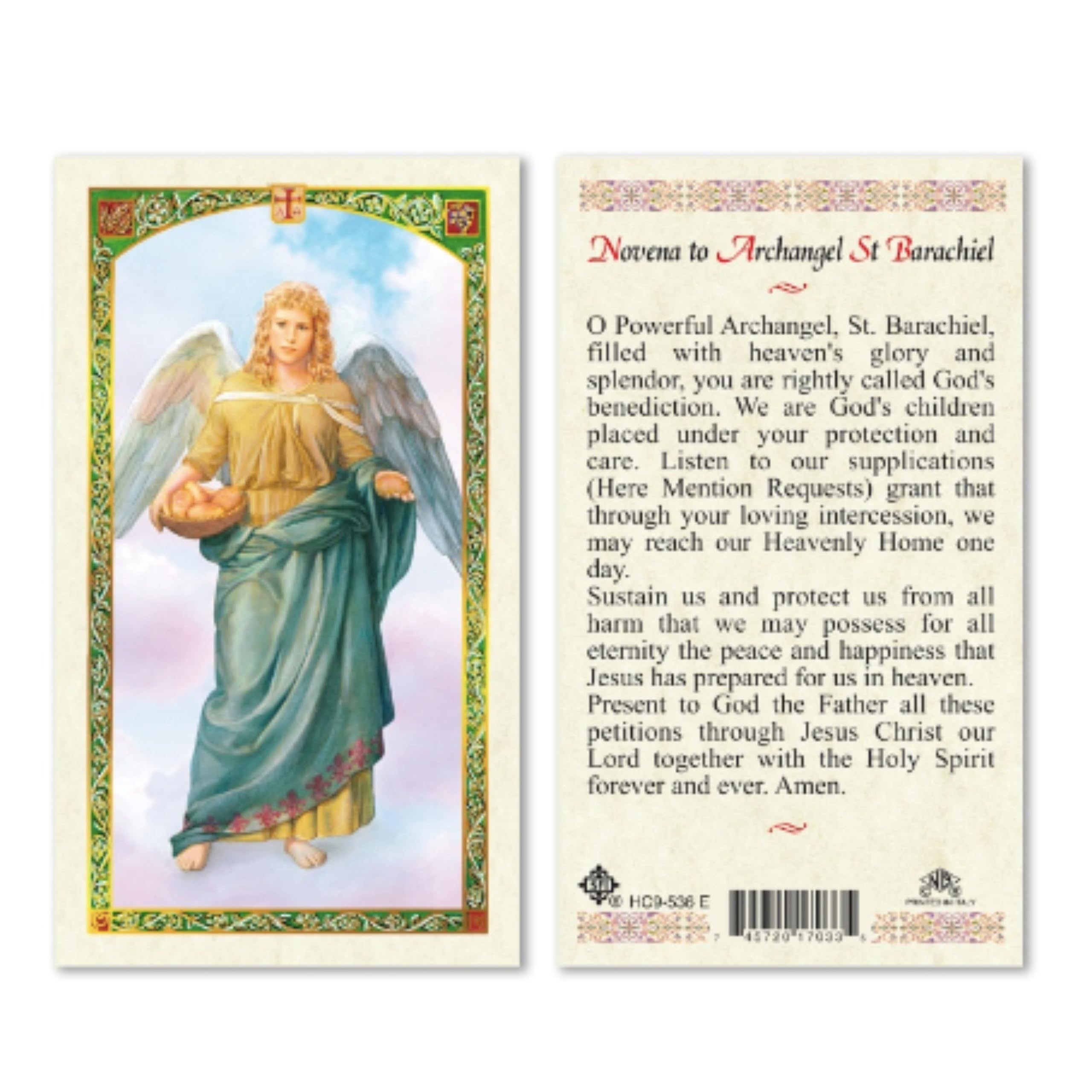 Seven Archangels Laminated Catholic Prayer Cards for Intervention and Guidance, Michael Gabriel Raphael Uriel Barachiel Jhudiel and Sealtiel Holy Cards to Inspire Direct and Support Your Daily Living