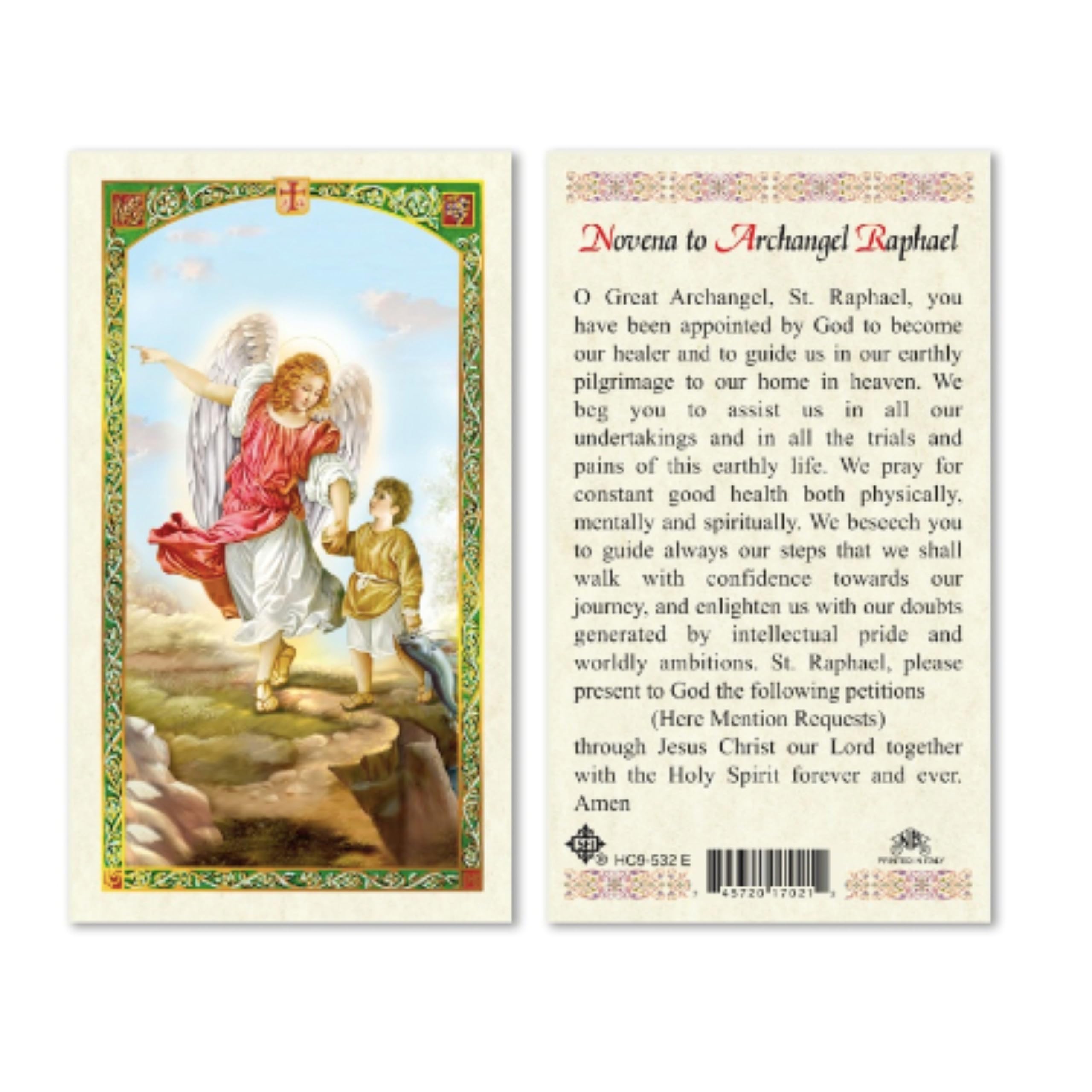 Seven Archangels Laminated Catholic Prayer Cards for Intervention and Guidance, Michael Gabriel Raphael Uriel Barachiel Jhudiel and Sealtiel Holy Cards to Inspire Direct and Support Your Daily Living