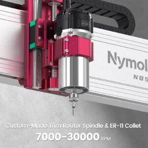 NymoLabs NBS-6040 CNC Router Machine with Custom-Made 710W 7000-30000 RPM Trim Router Spindle & ER-11 Collet, Linear Rails & Ball Screws on 3-axis, Engraving for Wood Acrylic Aluminum