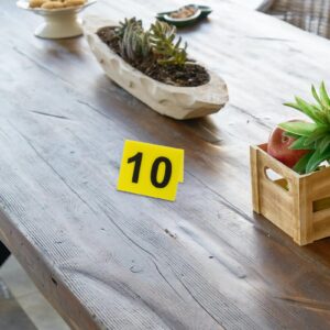 UPKOCH 10pcs Signage Reusable Table Numbers Detective Game Case Files Game Compact Evidence Marker Table Number Sign Table Number Tent Cards Banquet Acrylic Triangle Crime Scene