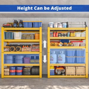 REIBII 72''H Garage Shelving Heavy Duty Loads 3010 LBS Garage Storage Shelves Heavy Duty Shelving 5 Tier Adjustable Metal Shelves for Storage Rack Industrial Shelving Utility Shelf,72" HX35.5 WX16 D