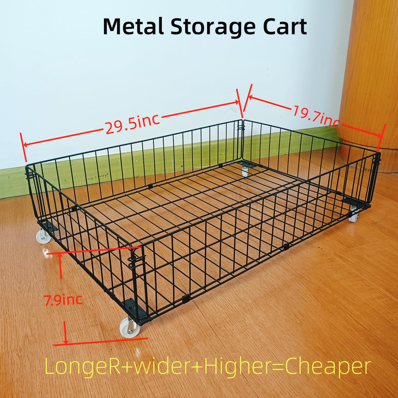 Airhercs xxxxx-Large 4 Pack Under Bed Storage With Wheels, Under The Bed Storage Bins,Under Bed Shoe Storage,Rolling Under Bed Storage Drawers,Under Bed Basket