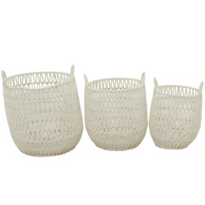 deco 79 storage basket, 3 pieces conviniently sized, white