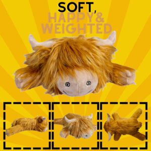 Legend & Co. Weighted Stuffed Animals 20" | 4.2 lbs Highland Cow Plush for Adults & Kids | Comforting & Relaxing Plush Throw Pillow | Super Soft | Anxiety - Autism - Companionship