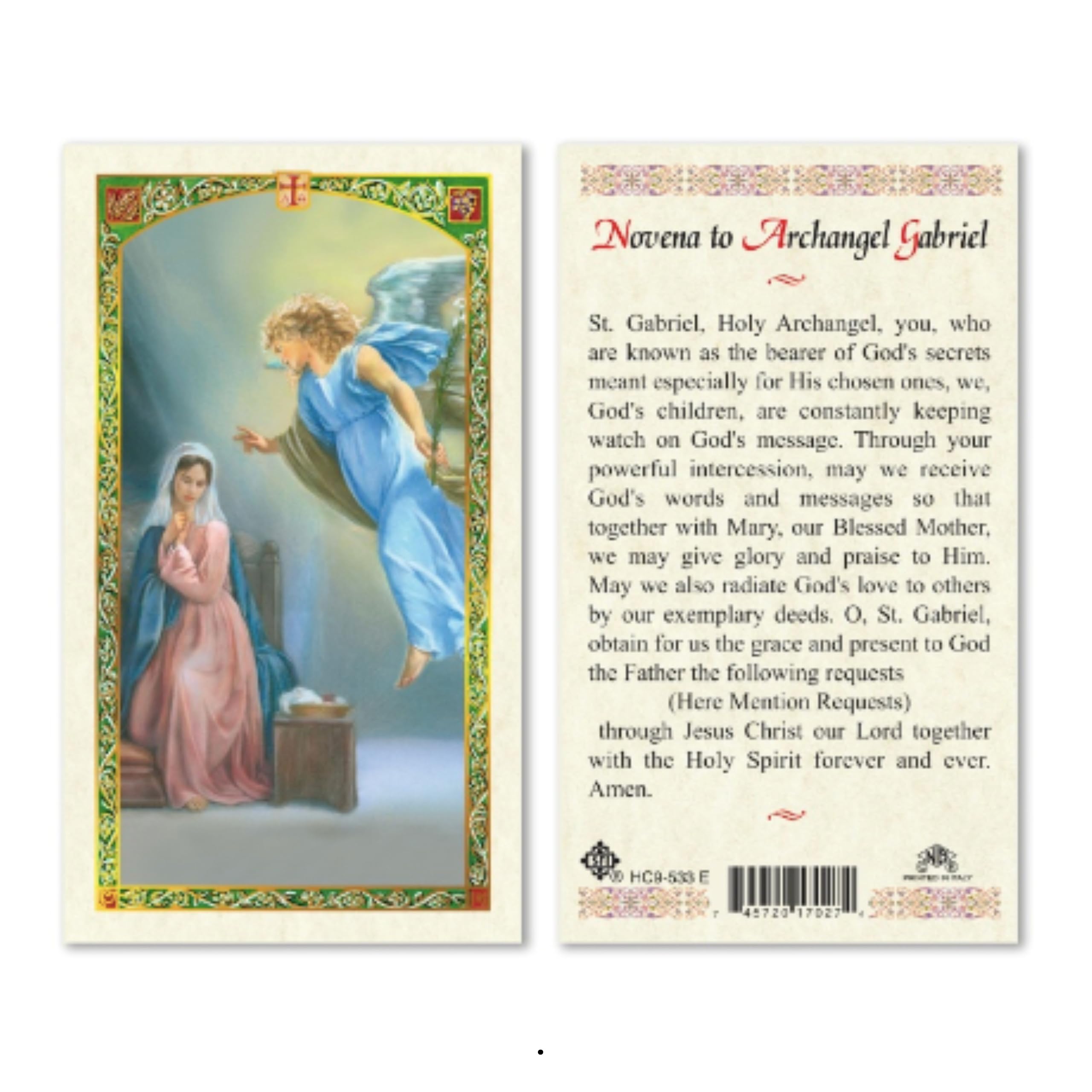 Seven Archangels Laminated Catholic Prayer Cards for Intervention and Guidance, Michael Gabriel Raphael Uriel Barachiel Jhudiel and Sealtiel Holy Cards to Inspire Direct and Support Your Daily Living