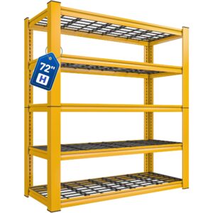 reibii 72''h garage shelving heavy duty loads 3010 lbs garage storage shelves heavy duty shelving 5 tier adjustable metal shelves for storage rack industrial shelving utility shelf,72" hx35.5 wx16 d