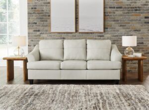 signature design by ashley genoa modern leather match sofa, white