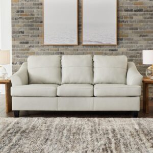 Signature Design by Ashley Genoa Modern Leather Match Sofa, White