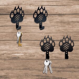 ajqiomh 4pcs black bear decor key hook cabin decor coat hooks wall mounted entryway dog leash black bear decor key hook key holder for wall art cabin decorations rustic cearance