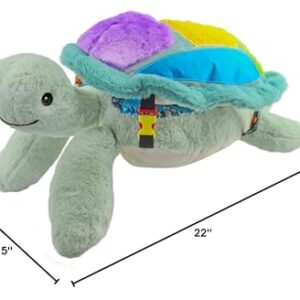 MEAVIA Weighted Sensory Lap Pad Sea Turtle Plush, Stuffed Turtle Toy with Detachable Lap Pillow, FEELix Collection