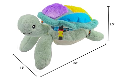 MEAVIA Weighted Sensory Lap Pad Sea Turtle Plush, Stuffed Turtle Toy with Detachable Lap Pillow, FEELix Collection