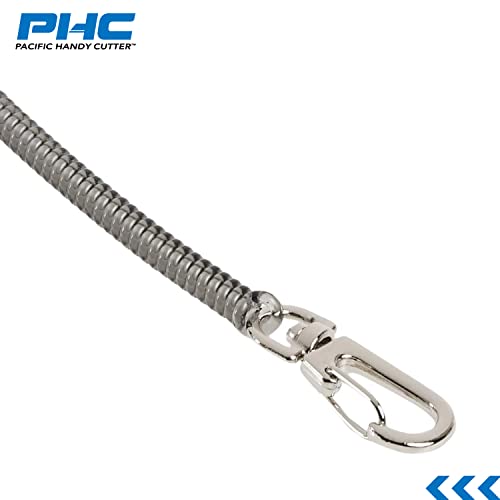 Pacific Handy Cutter CL36 Clip-On Coil Lanyard, For Utility Knives, Safety Cutters, and Hand Tools, Extends to 48 Inches, Safe Tool Retention (Pack of 2)