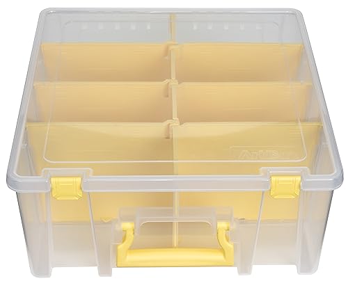 ArtBin Super Satchel Compartment Box - Stackable Durable Art Storage with 8 Removable Compartments, Smart Closure, and Portable Design for Craft Supplies, Threads, Ribbons, Paint Tubes