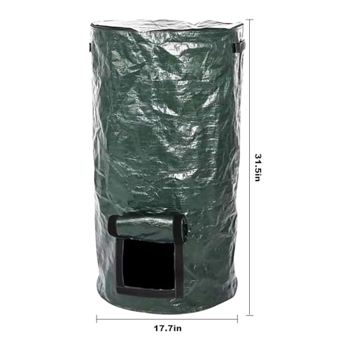 LIDSCURA 34 Gallon Green Compost Bin Garden Compost Bin Bags, Compost Bin Bags for Garden Yard Garbage Cans