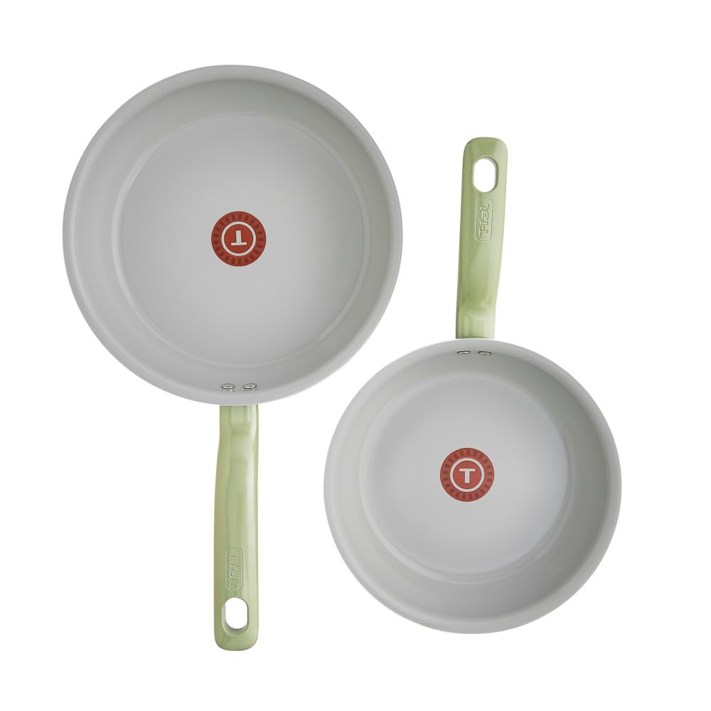 T-fal Simply Cook Recycled Fry Pan Set, 2 Piece, Green