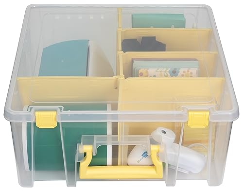 ArtBin Super Satchel Compartment Box - Stackable Durable Art Storage with 8 Removable Compartments, Smart Closure, and Portable Design for Craft Supplies, Threads, Ribbons, Paint Tubes