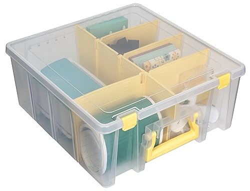 ArtBin Super Satchel Compartment Box - Stackable Durable Art Storage with 8 Removable Compartments, Smart Closure, and Portable Design for Craft Supplies, Threads, Ribbons, Paint Tubes