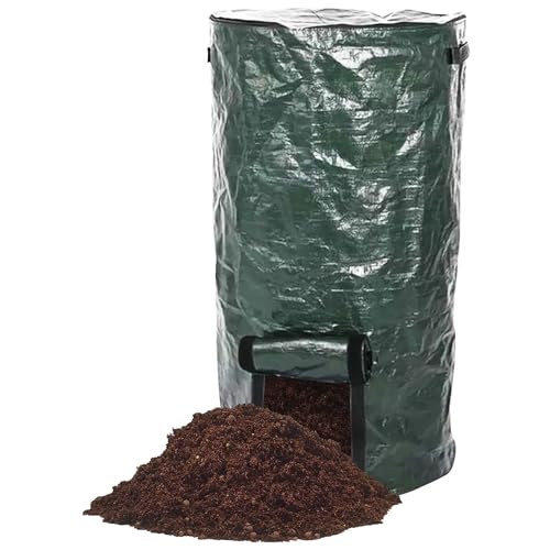 LIDSCURA 34 Gallon Green Compost Bin Garden Compost Bin Bags, Compost Bin Bags for Garden Yard Garbage Cans