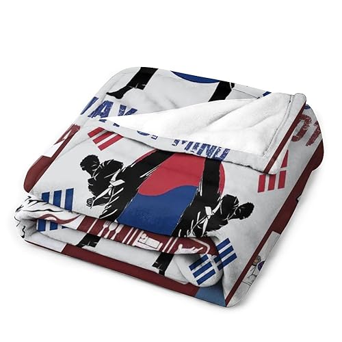 Taekwondo Blanket Korea Gifts for Girls Boys Kids Woman Sport Throw Blankets Soft Blanket Warm Fleece Flannel Plush Blankets for Bed Sofa Couch 40"x50"