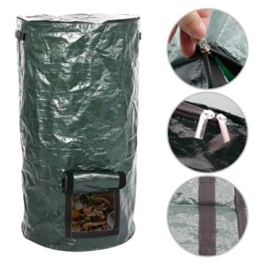 LIDSCURA 34 Gallon Green Compost Bin Garden Compost Bin Bags, Compost Bin Bags for Garden Yard Garbage Cans