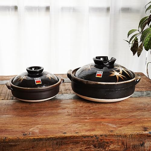 Yokkaichi Banko-yaki Donabe Clay Pot : Elegant Autumn Leaf Earthenware Pot – Microwave and Oven safe－Perfect for Stewed & Hot Pot Dishes, Made in Japan (8)