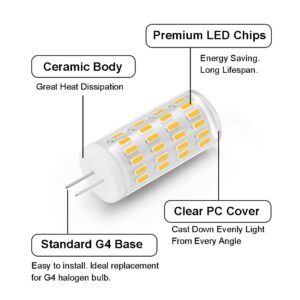 Yosenmi G4 LED Bulb 5W, 12V-24V 40W G4 Halogen Bulb Equivalent, Natural Daylight White 4000K, Non-Dimmable JC Type Bi-Pin Base G4 Light Bulb 10-Pack