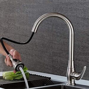 Faucet 1Pc New 304 Stainless Steel Kitchen Pull-Out Faucet Hot and Cold Water Bath Faucet