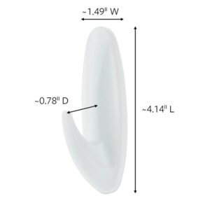 Command Designer Bath Hook, Large, White, 1-Hook with Water-Resistant Strips (17083B-ES), Organize Your Dorm (Pack of 2)