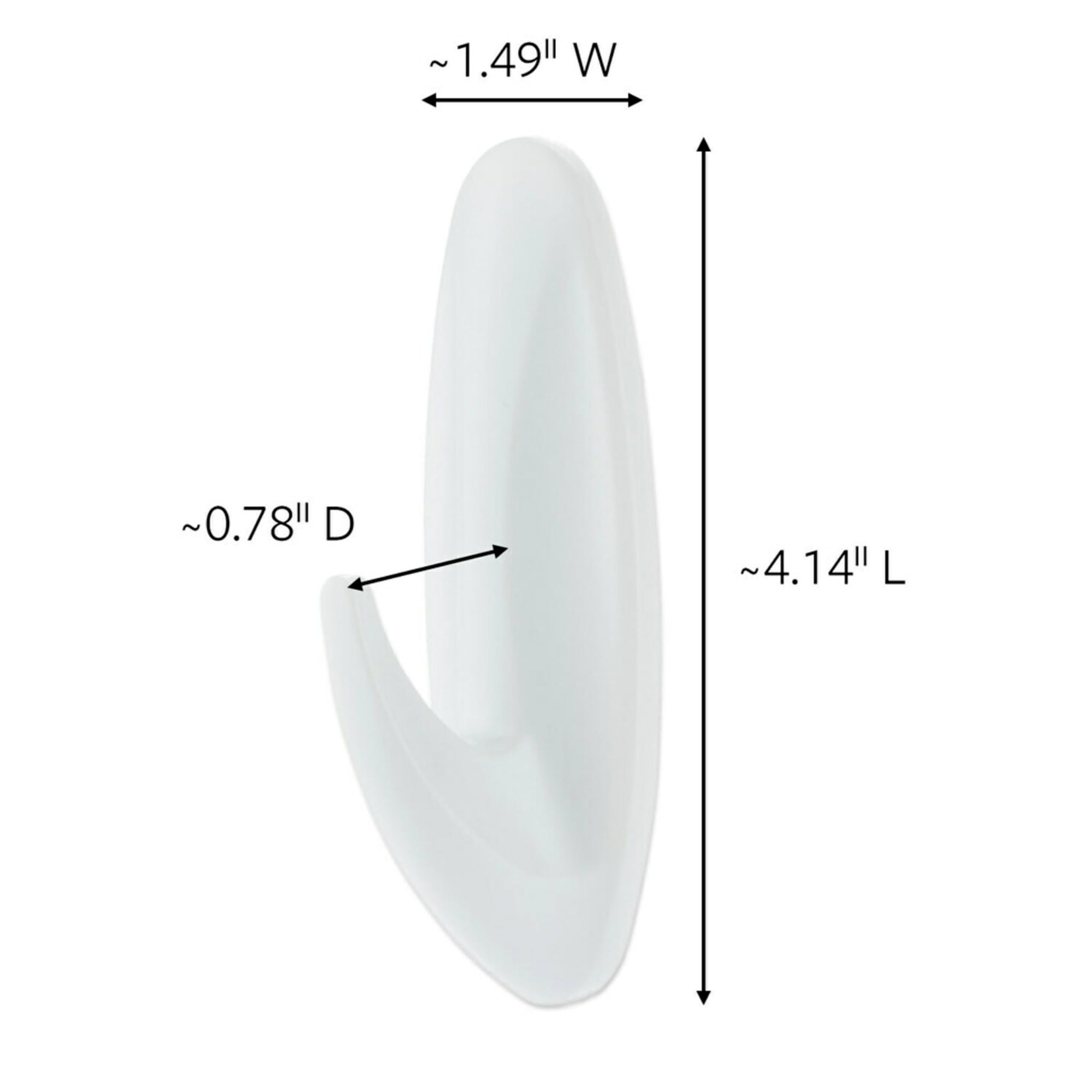 Command Designer Bath Hook, Large, White, 1-Hook with Water-Resistant Strips (17083B-ES), Organize Your Dorm (Pack of 2)