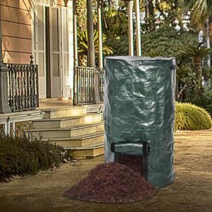 LIDSCURA 34 Gallon Green Compost Bin Garden Compost Bin Bags, Compost Bin Bags for Garden Yard Garbage Cans