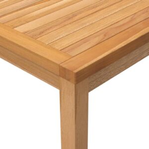 loibinfen Wooden Patio Dining Table, Rectangular Outdoor Dining Table Outdoor Furniture Garden Table for Indoor or Outdoor Use, 43.3"x43.3"x30.3" Solid Teak Wood -AA