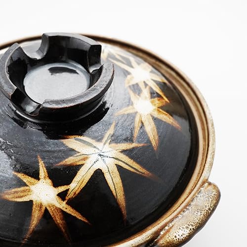 Yokkaichi Banko-yaki Donabe Clay Pot : Elegant Autumn Leaf Earthenware Pot – Microwave and Oven safe－Perfect for Stewed & Hot Pot Dishes, Made in Japan (8)