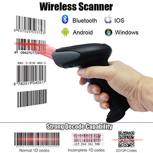 NYEAR BLE Bluetooth 2D & QR & 1D CMOS Barcode Scanner with APP Without scanning Barcode to Set parameters conveniently,Automatic Continuous Scan and 16Mb Inventory Memory,NT800H26