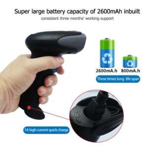 NYEAR BLE Bluetooth 2D & QR & 1D CMOS Barcode Scanner with APP Without scanning Barcode to Set parameters conveniently,Automatic Continuous Scan and 16Mb Inventory Memory,NT800H26