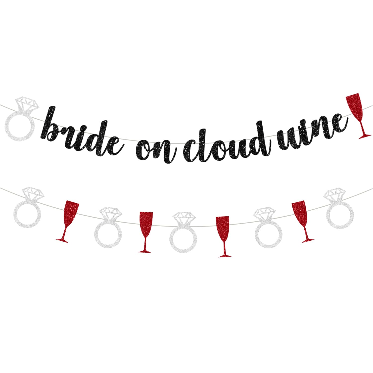 20PCS Bride On Cloud Wine Banner, Bachelorette Party Decoration, Wedding Bride Garland, Bridal Shower Decorations, Wine Theme Funny Sign