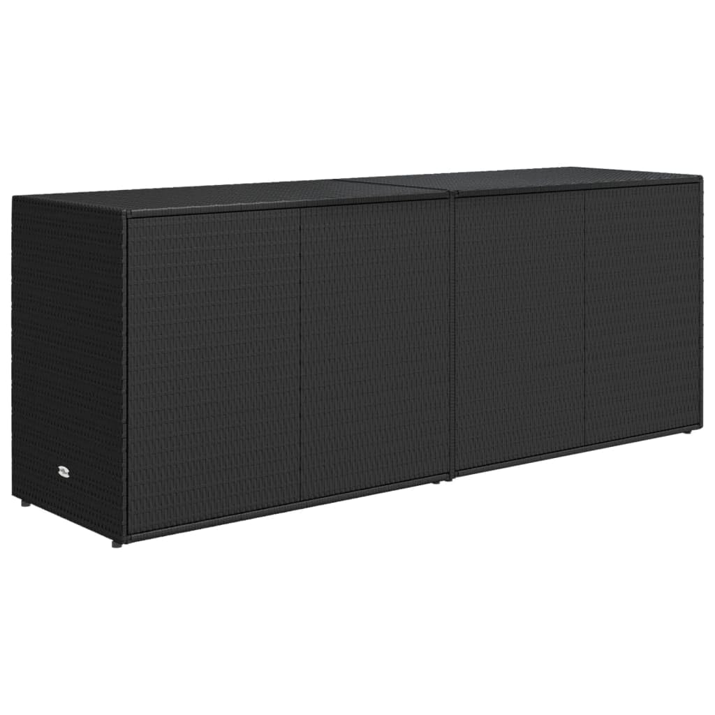 loibinfen Outdoor Garden Storage Cabinet, Large Patio Storage Cabinet Garden Storage Container for Lawn Backyard, Black 78"x21.9"x31.5" Poly Rattan -AA