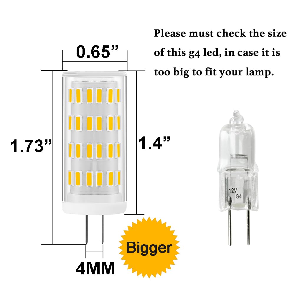 Yosenmi G4 LED Bulb 5W, 12V-24V 40W G4 Halogen Bulb Equivalent, Natural Daylight White 4000K, Non-Dimmable JC Type Bi-Pin Base G4 Light Bulb 10-Pack